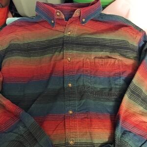 Woolrich John Rich Men's Red, Green and Blue Striped Shirt